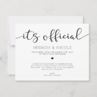 Es ist Offizielle Elopement-Hochzeit-Ankündigung