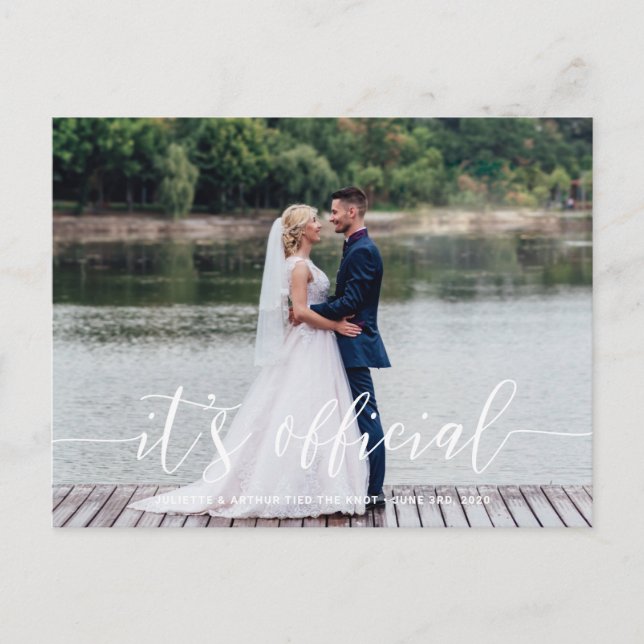 Es ist Offizielle Hochzeitsankündigung Postkarte (Vorderseite)