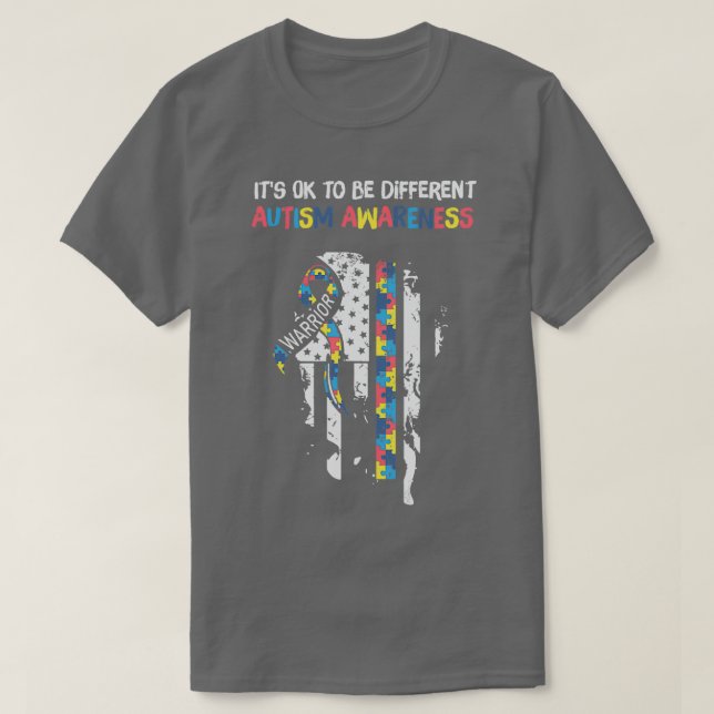 Es ist ok, ein anderes Autismus-Bewusstsein zu sei T-Shirt (Design vorne)