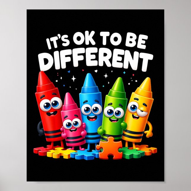 Es ist ok, ein anderes Bewusstsein für Autismus zu Poster (Vorne)