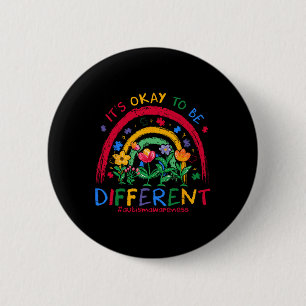 Es ist ok, ein anderes Bewusstsein für Regenbogena Button