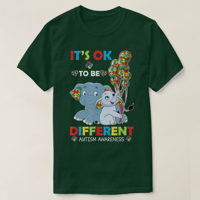Es ist ok, ein anderes Elefantenpuzzle Autismus Aw T-Shirt (Design vorne)