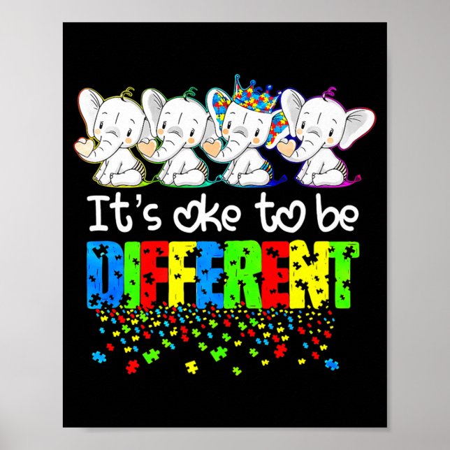 Es ist OK, ein anderes Niedliches Elefantenautismu Poster (Vorne)