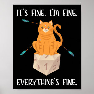 Es ist ok Rpg Spieler Katze D20 Würfel Geek Poster
