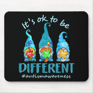 Es ist OK, verschiedene Autismus-Bewusstseinsgewin Mousepad