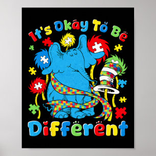 Es ist okay, anders zu sein Autism Awareness Elefa Poster