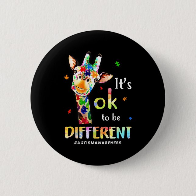 Es ist okay anders zu sein Autismus-Bewusstsein Gi Button (Vorderseite)