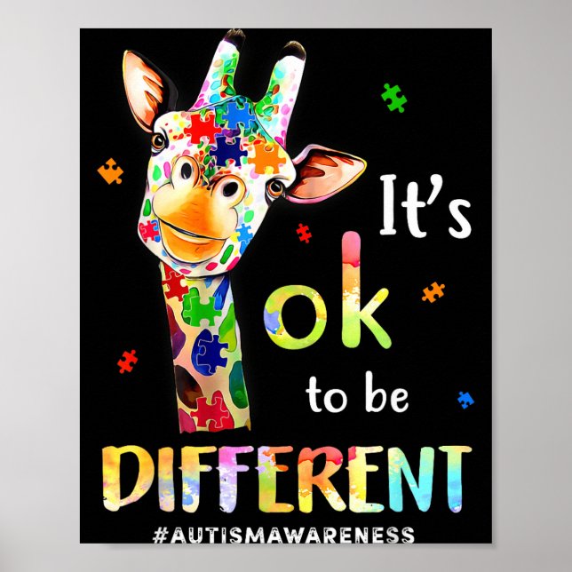 Es ist okay anders zu sein Autismus-Bewusstsein Gi Poster (Vorne)
