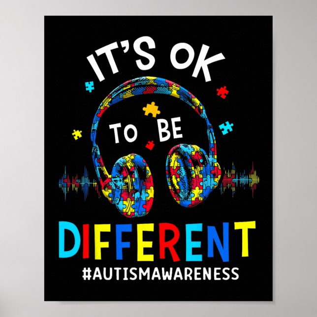 Es ist okay, anders zu sein - Cool Autism Awarenes Poster (Vorne)