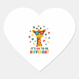 Es ist okay, anders zu sein Giraffe Autismus-Bewus Herz-Aufkleber