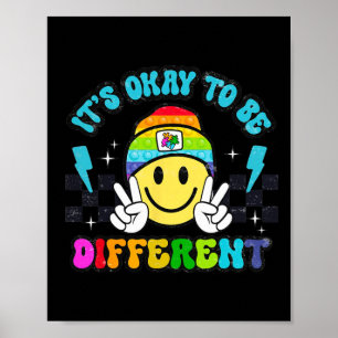 Es ist okay anders zu sein Lächeln Gesicht Puzzle Poster