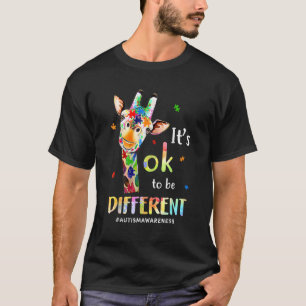 Es ist okay anders zu sein süße Giraffe Tier Autis T-Shirt