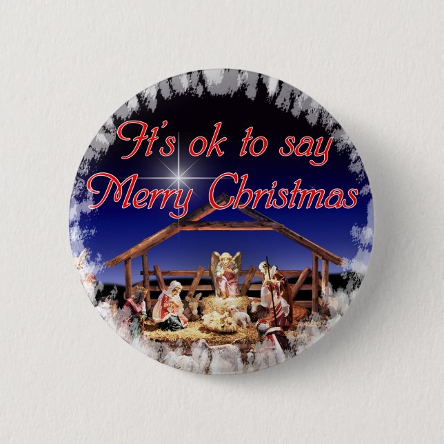 Es ist okay, frohe Weihnacht-Knopf zu sagen Button (Vorderseite)