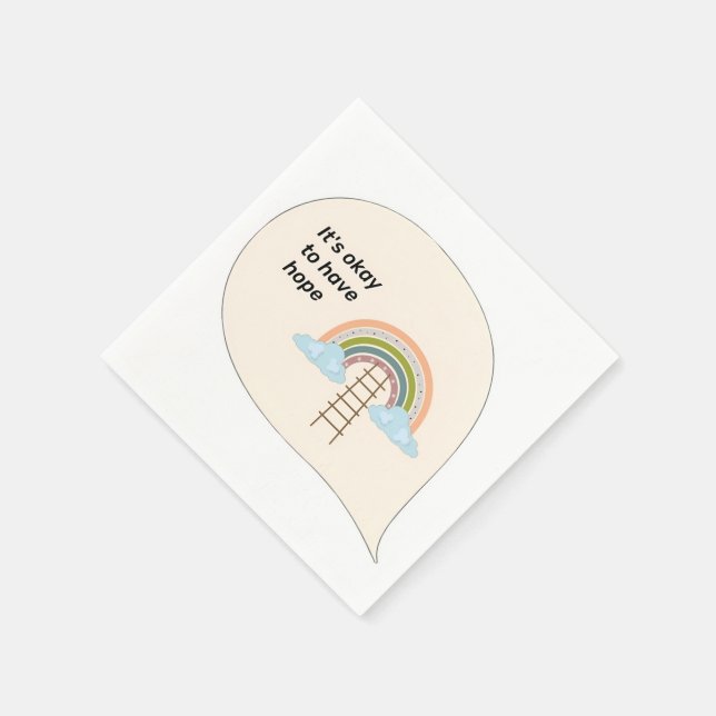 "Es ist okay, Hope Rainbow Hoodie zu haben" Serviette (Ecke)