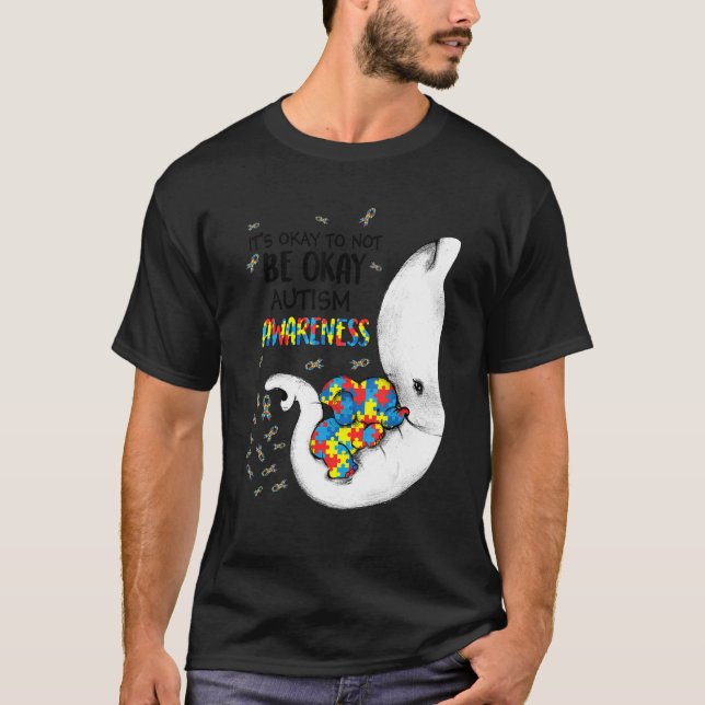 Es ist okay, nicht Autismus Awareness Elephant Puz T-Shirt (Vorderseite)