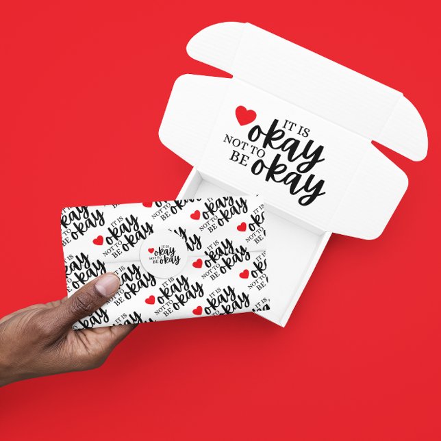 Es ist okay, nicht gut zu sein, wenn man Blätter u Seidenpapier (Let someone know it's okay to be vulnerable with this, "It's okay not to be okay" tissue paper! )