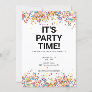 Es ist Party Time Birthday Einladung