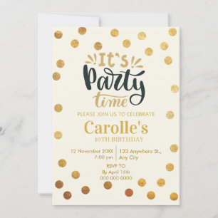 Es ist Party Time Simple Birthday Einladung