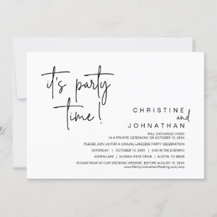 Es ist Party Zeit, Hochzeit Elopement Dinner Party Einladung