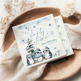 Es ist Party Zeit Pinguin Wintergeburt Serviette
