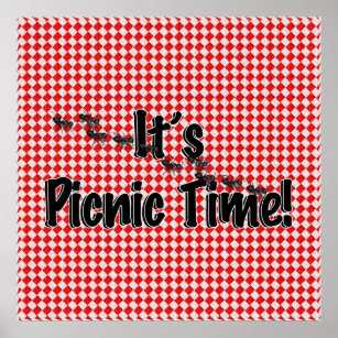 Es ist Picnic Time! Rotes Tischtuch mit Anten Poster