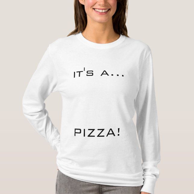 es ist…. PIZZA! Baby-Geschlecht decken T-Shirt (Vorderseite)