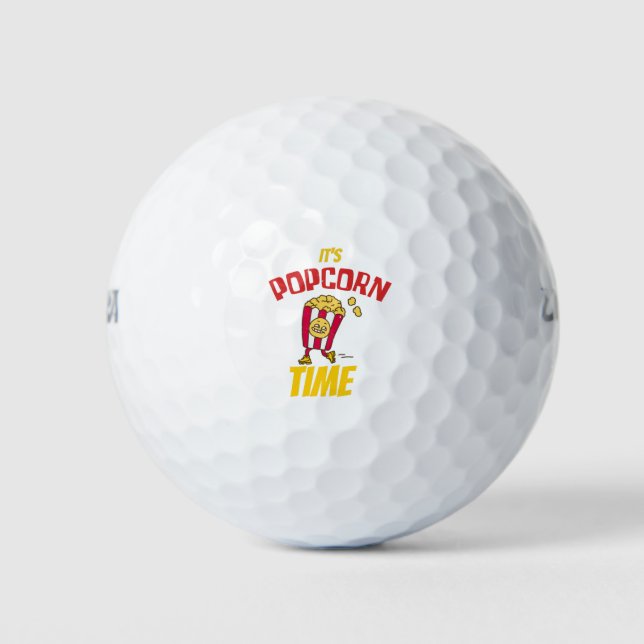 Es ist Popcorn Time Funny Golfball (Vorderseite)