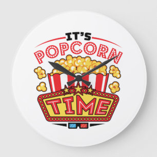 Es ist Popcorn Time Movie Cinema Lover Große Wanduhr