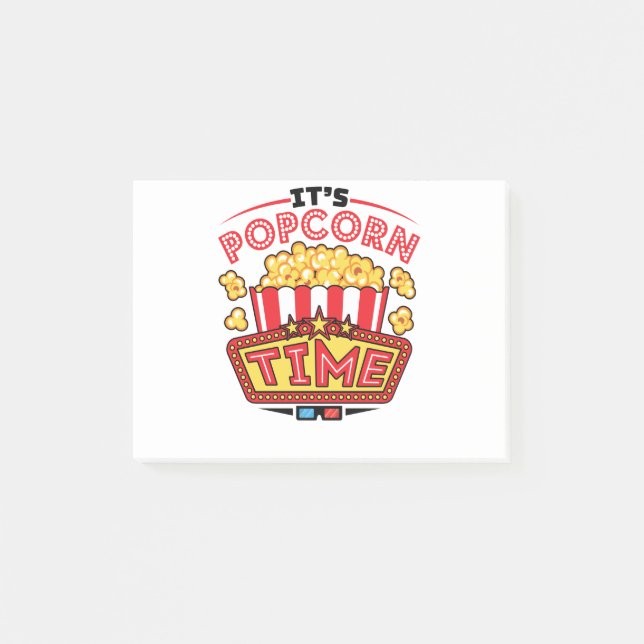 Es ist Popcorn Time Movie Cinema Lover Post-it Klebezettel (Vorderseite)