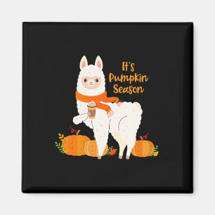 Es ist Pumpkin Jahreszeit Llama Herbst Blätter fal Magnet