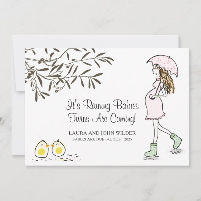 Es ist regnerische Babys Rosa Schirmherrschaft der Ankündigung (Vorderseite)