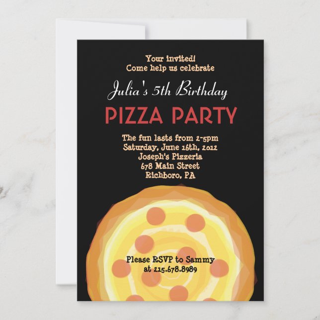 ES IST SA PIZZA PARTY! Happy Birthday Party Einlad Einladung (Vorderseite)