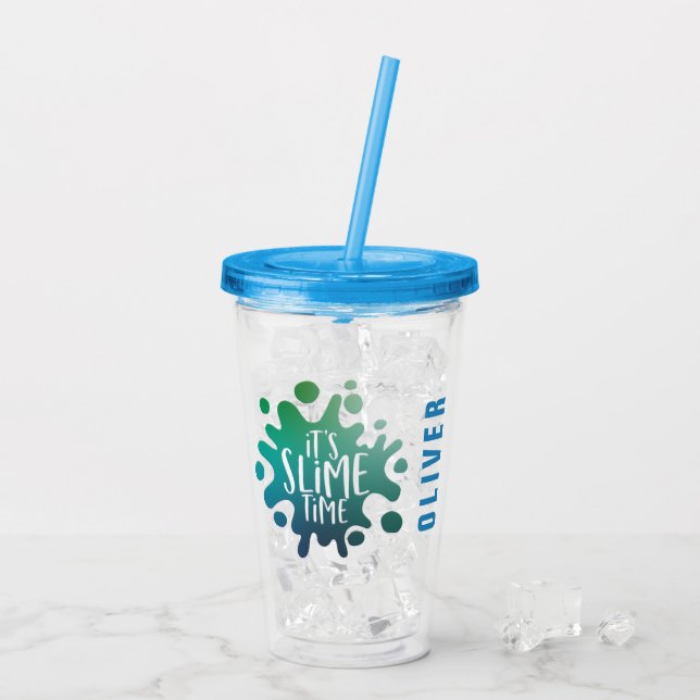 Es ist Schlammzeitblau + grünes Acryltrinkbecher (Rückseite Ice)