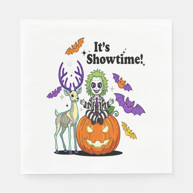 Es ist Showtime Funny Halloween Serviette (Vorderseite)