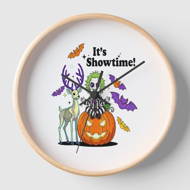 Es ist Showtime Funny Halloween Uhr (Vorderseite)