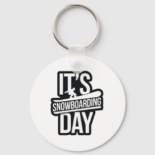 Es ist Snowboardentagskleidung für Snowboarderschn Schlüsselanhänger