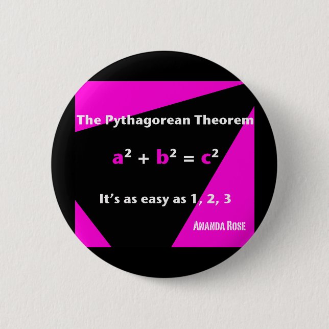 Es ist so einfach wie 1, 2, 3 Fuschia Knopf Button (Vorderseite)