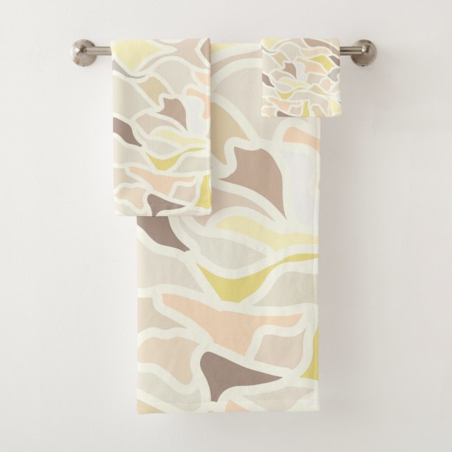 Es ist so ivory geometrisches Abstraktes Muster Badhandtuch Set (Insitu)