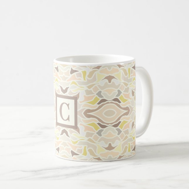 Es ist so ivory geometrisches Abstraktes Muster Kaffeetasse (VorderseiteRechts)