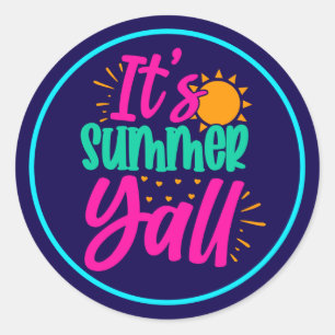 Es ist Sommer Y'all-54808 Runder Aufkleber