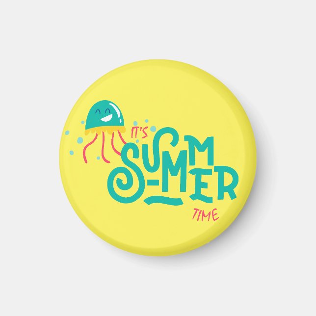 Es ist Sommerzeit| Funny Octopus Magnet (Vorne)