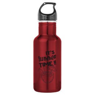 Es ist Sommerzeit Kokosstrand Urlaub Lustig Edelstahlflasche