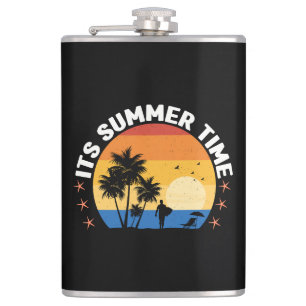 Es ist Sommerzeit Tropical Sunset Design Flachmann