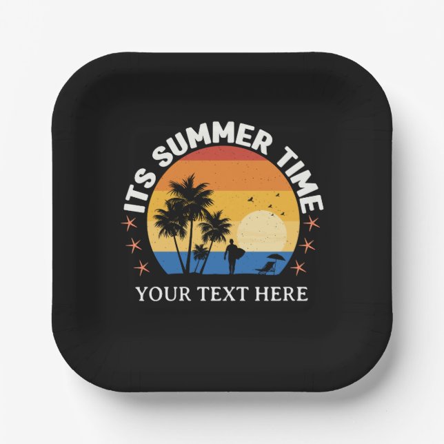 Es ist Sommerzeit Tropical Sunset Design Pappteller (Vorderseite)