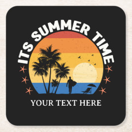 Es ist Sommerzeit Tropical Sunset Design Rechteckiger Pappuntersetzer