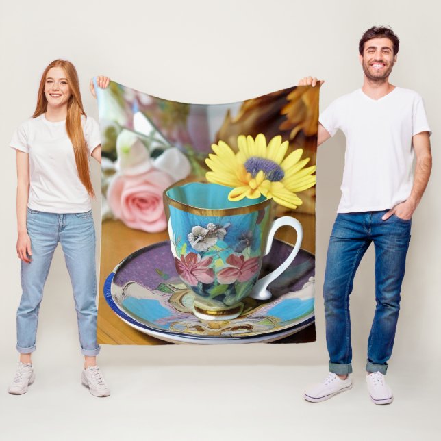 Es ist Tea Time Fleecedecke (Beispiel)