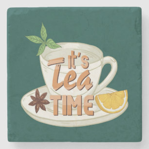 Es ist Tea Time Steinuntersetzer