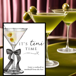 Es ist Tini Time Funny Dirty Martini Bar Sign Poster