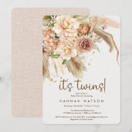 Es ist Twins boho Pampas Gras bohemianische Babydu Einladung