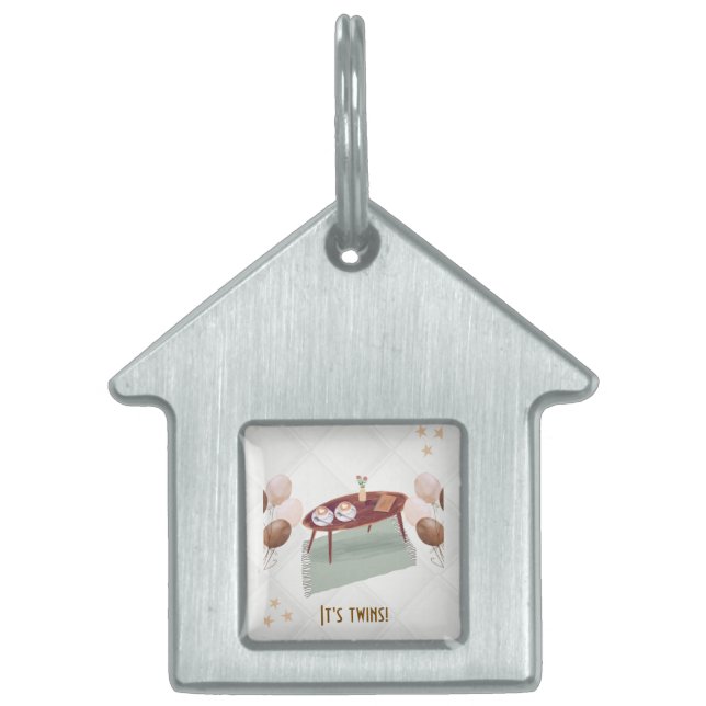 Es ist Twins Coffee Themed Baby Dusche Tiermarke (Vorderseite)